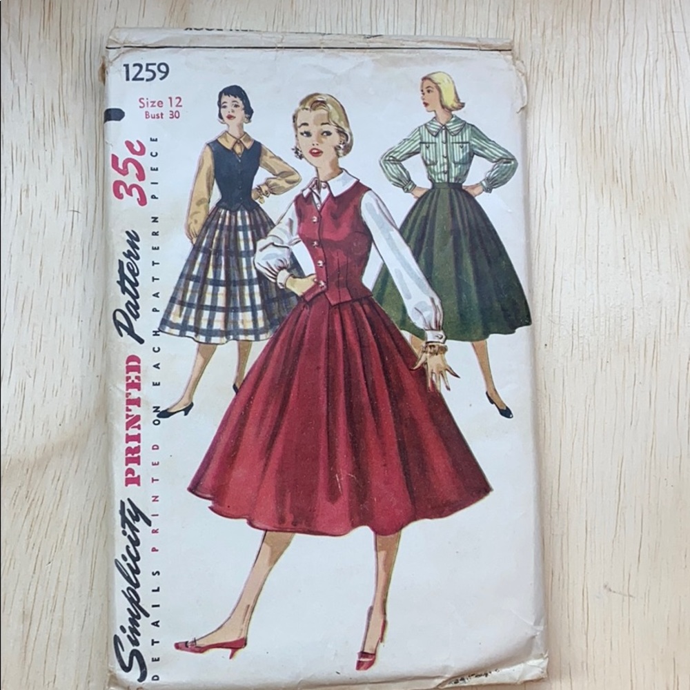 Vintage Simplicity 1259 Sewing Pattern